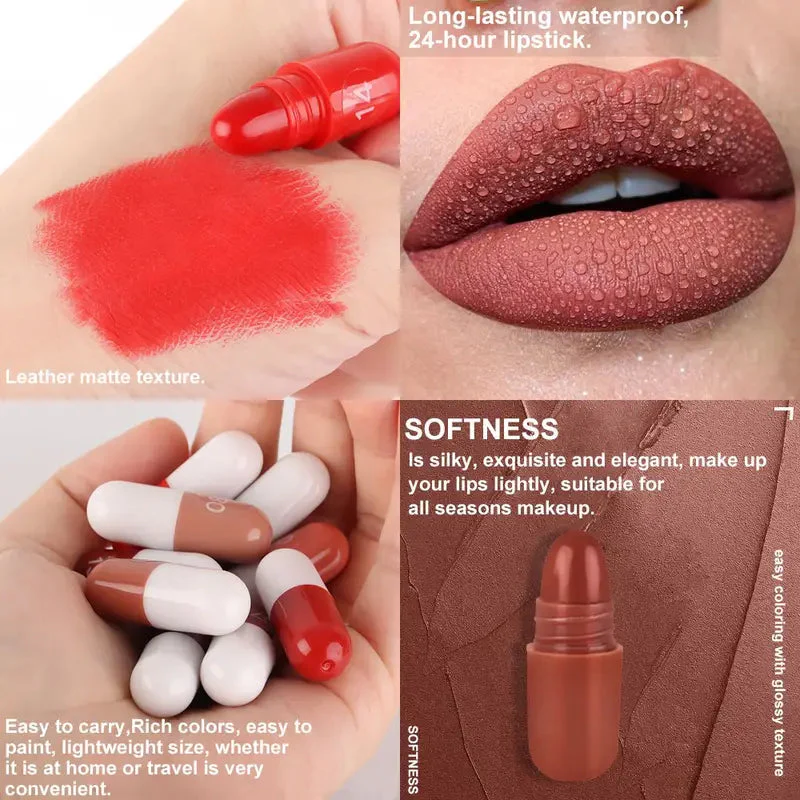 18 pcs/set Long-Lasting Velvet Matte Capsule Lipstick Set - Image 5